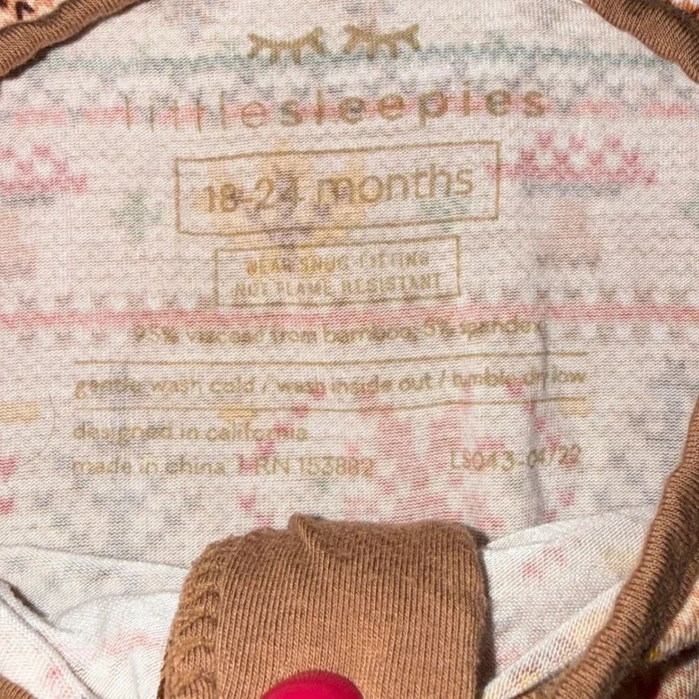 Little Sleepies‎ Zippy 18-24 Months Brown Fall Fair Isle Bamboo Good Condition